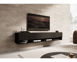 Meubella - TV-Meubel Asino - Zwart Visgraat - 180 cm