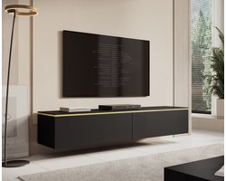 Meubella - TV-Meubel Assunta - Mat zwart - 180 cm