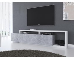 Meubella - TV-Meubel Bello - Beton - Wit - 219 cm