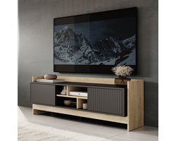 Meubella - TV-Meubel Benz - Zwart - 150 cm