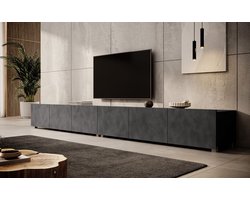 Meubella - TV-Meubel Calabas - Grijs - 300 cm