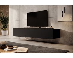 Meubella - TV-Meubel Calabas - Mat Zwart - 200 cm