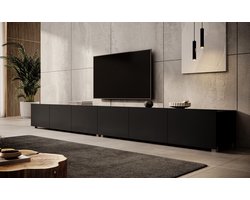 Meubella - TV-Meubel Calabas - Mat Zwart - 300 cm