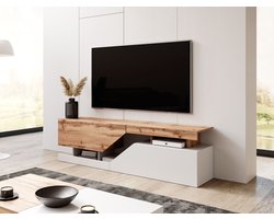Meubella - TV-Meubel Canberra - Eiken - Wit - 160 cm