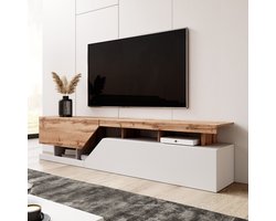 Meubella - TV-Meubel Canberra - Eiken - Wit - 200 cm