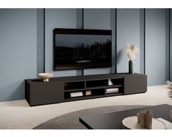 Meubella - TV-Meubel Charo - Mat zwart - 208 cm