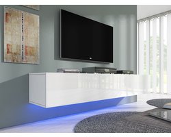 Meubella - TV-Meubel Dario - Wit - 180 cm - met led
