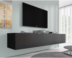 Meubella - TV-Meubel Dario - Zwart Mat - 180 cm