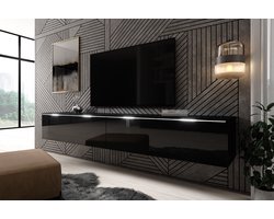 Meubella - TV-Meubel Dixon - Zwart - 180 cm