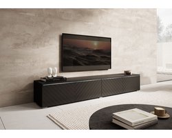 Meubella - TV-Meubel Dixon - Zwart Visgraat - 180 cm