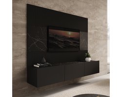 Meubella - TV-Meubel Dominic - Zwart - 180 cm