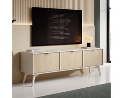Meubella - TV-Meubel Essence - Beige - Licht eiken - 158 cm