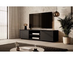 Meubella - TV-Meubel Fairmont - Mat zwart - 160 cm