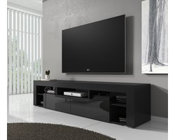 Meubella - TV-Meubel Fancy - Zwart - 200 cm