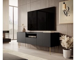 Meubella - TV-Meubel Hacienda - Zwart - 144 cm