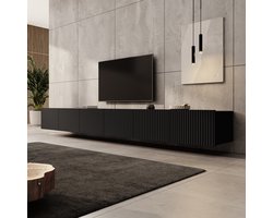 Meubella - TV-Meubel Kenderes - Zwart - 300 cm