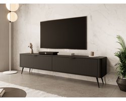 Meubella - TV-Meubel Lima - Zwart - 200 cm