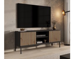 Meubella - TV-Meubel Marbella - Zwart - 150 cm - Staand