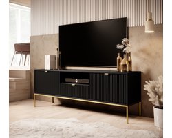Meubella - TV-Meubel Navil - Zwart - 154 cm