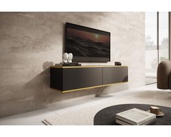 Meubella - TV-Meubel Orleans - Zwart - 135 cm
