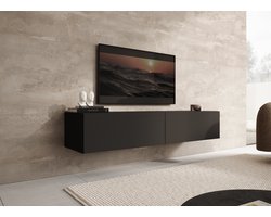 Meubella - TV-Meubel Palm - Mat zwart - 160 cm
