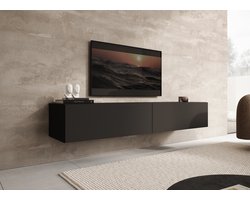Meubella - TV-Meubel Palm - Mat zwart - 180 cm