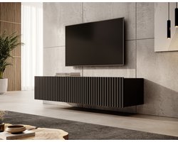 Meubella - TV-Meubel Pepinos - Mat zwart - 150 cm