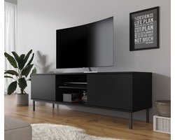 Meubella - TV-Meubel Queen - Mat Zwart - 150 cm