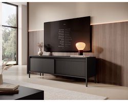 Meubella - TV-Meubel Saran - Mat zwart - 153 cm