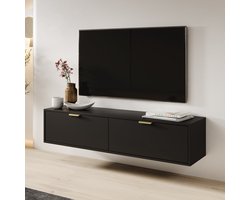 Meubella - TV-Meubel Silas - Zwart - 140 cm