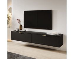 Meubella - TV-Meubel Silas - Zwart - 175 cm