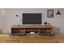 Meubella - TV-Meubel Slim - Grijs - Eiken - 200 cm