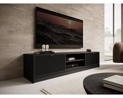 Meubella - TV-Meubel Tavares - Zwart - 180 cm