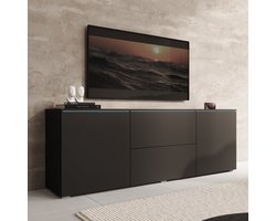Meubella - TV-Meubel Vico - Zwart - 180 cm