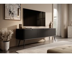 Meubella - TV-Meubel Zakari - Zwart - 168 cm