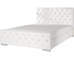 Meubella - Tweepersoonsbed Aventura Diamond - Wit - 140x200 cm