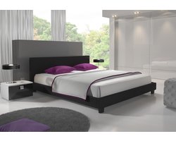 Meubella - Tweepersoonsbed George - Zwart - 140x200 cm