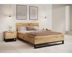 Meubella - Tweepersoonsbed Harlow - Eiken - 140x200 cm