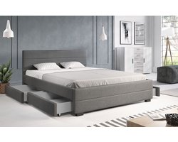 Meubella - Tweepersoonsbed Loox - Grijs - 160x200 cm