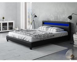 Meubella - Tweepersoonsbed Paris - Zwart - 180x200 cm