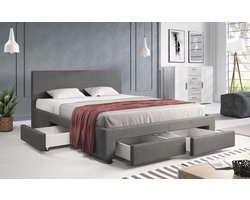 Meubella - Tweepersoonsbed Suente - Grijs - 160x200 cm
