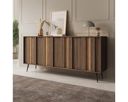 Meubella - Umbra - Dressoir - Donker eikenpatroon - 183x40x83 cm