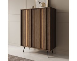 Meubella - Umbra - Dressoir - Donker eikenpatroon - 94x40x126 cm