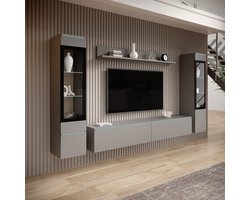 Meubella - Variety - Wandmeubel - Grijs - 180x33x32 cm