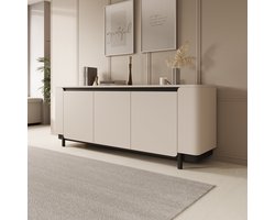 Meubella - Vexon - Dressoir - Beige/Zwart - 205x45x78 cm