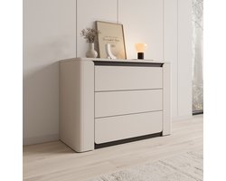 Meubella - Vexon - Ladekast - Beige/Zwart - 111x45x78 cm