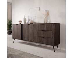 Meubella - Victoria - Dressoir - Donker eiken - 195x38x81 cm