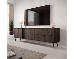 Meubella - Victoria - TV-Meubel - Donker eiken - 195 cm