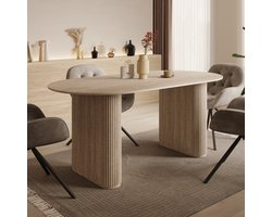 Meubella - Viento - Eetkamertafel - Travertin - 180x90x76 cm