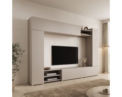 Meubella - Virevano - Wandmeubel - Beige - 270x37x185 cm
